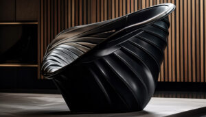 Clean abstract modern metal shapes and curves generated by artificial intelligence